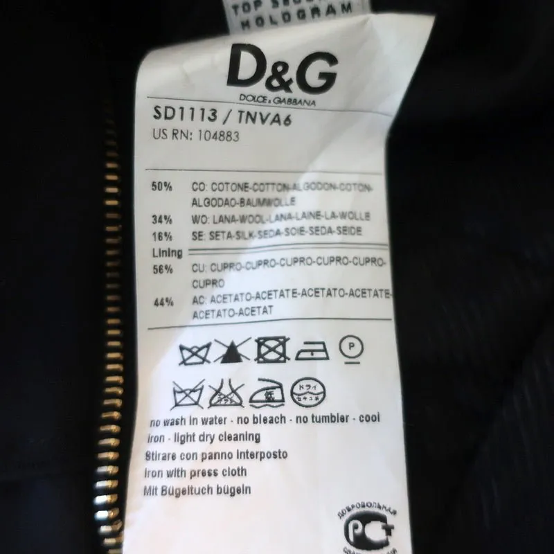 D&G Dolce & Gabbana Velvet Dress Black Size 42 Sleeveless Sheath
