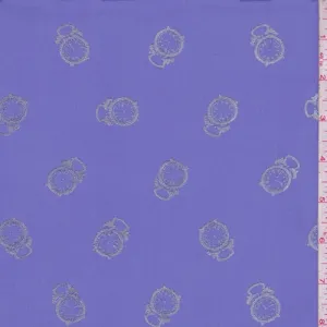 Dark Lilac/Silver Clock Georgette Fabric