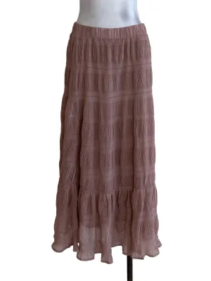 Dark Salmon Pleated Skirt