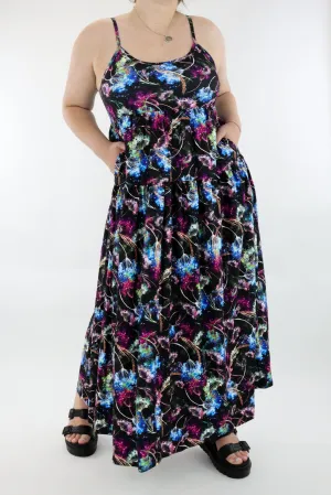 Dazzle Dandelion - Strappy Maxi Dress - Pockets