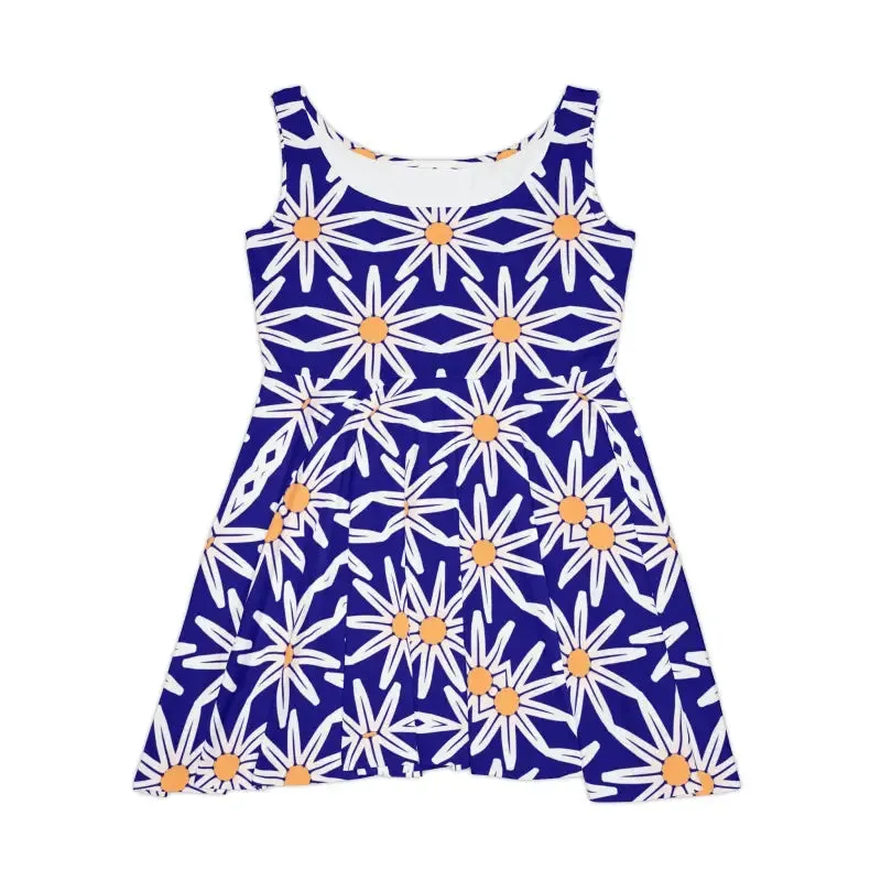 Dazzle with Mesmerizing White Flower Skater Dress