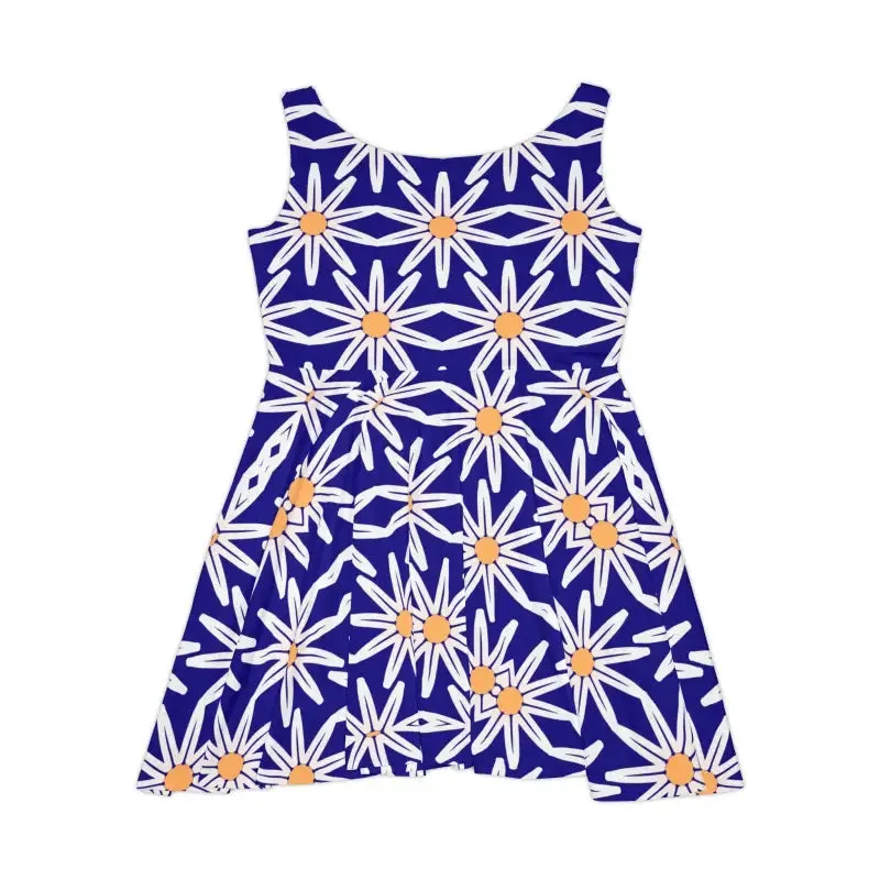 Dazzle with Mesmerizing White Flower Skater Dress