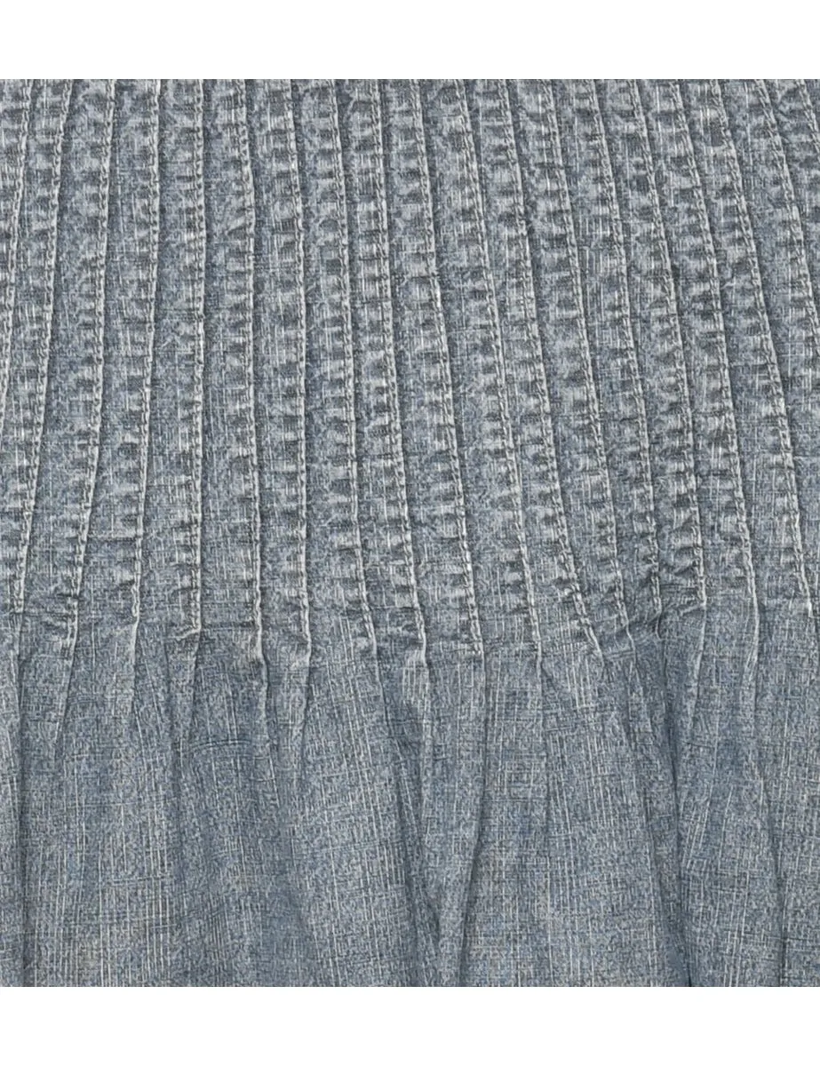 Denim Pleated Skirt - M