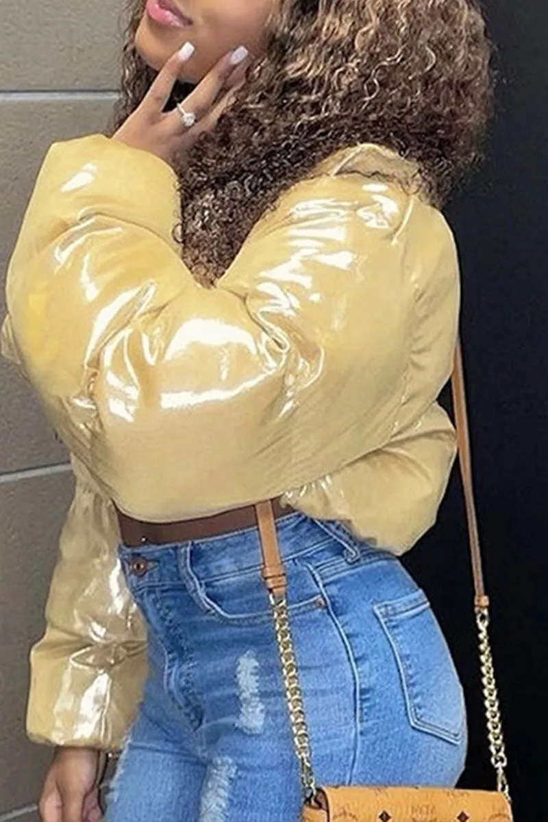 DG0312 Metallic Puffer Jacket