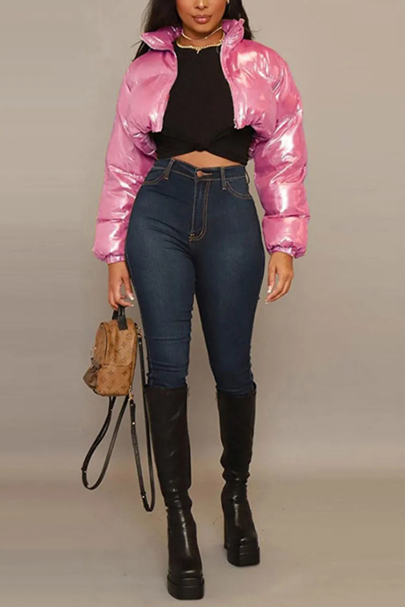 DG0312 Metallic Puffer Jacket