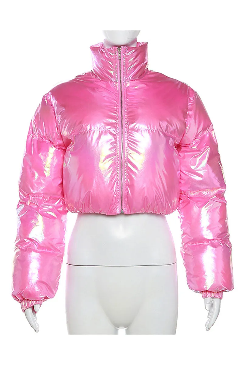 DG0312 Metallic Puffer Jacket