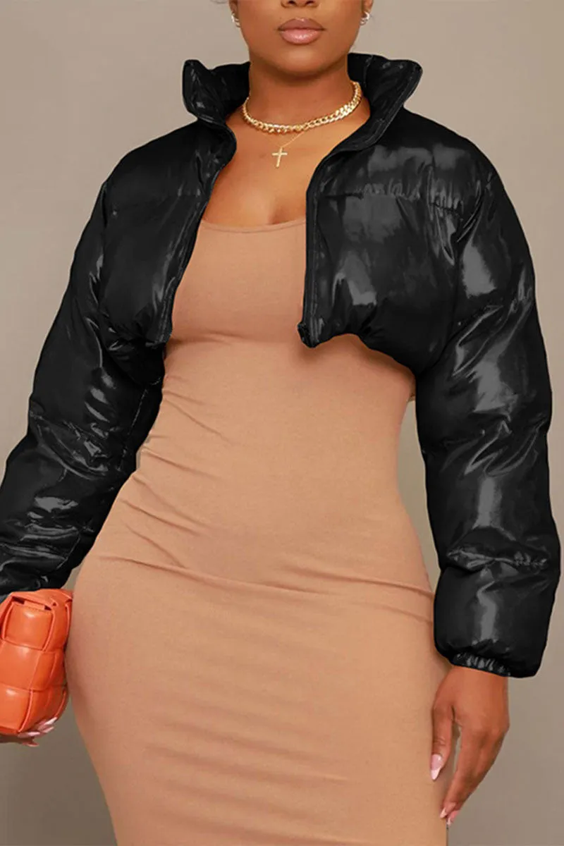 DG0312 Metallic Puffer Jacket