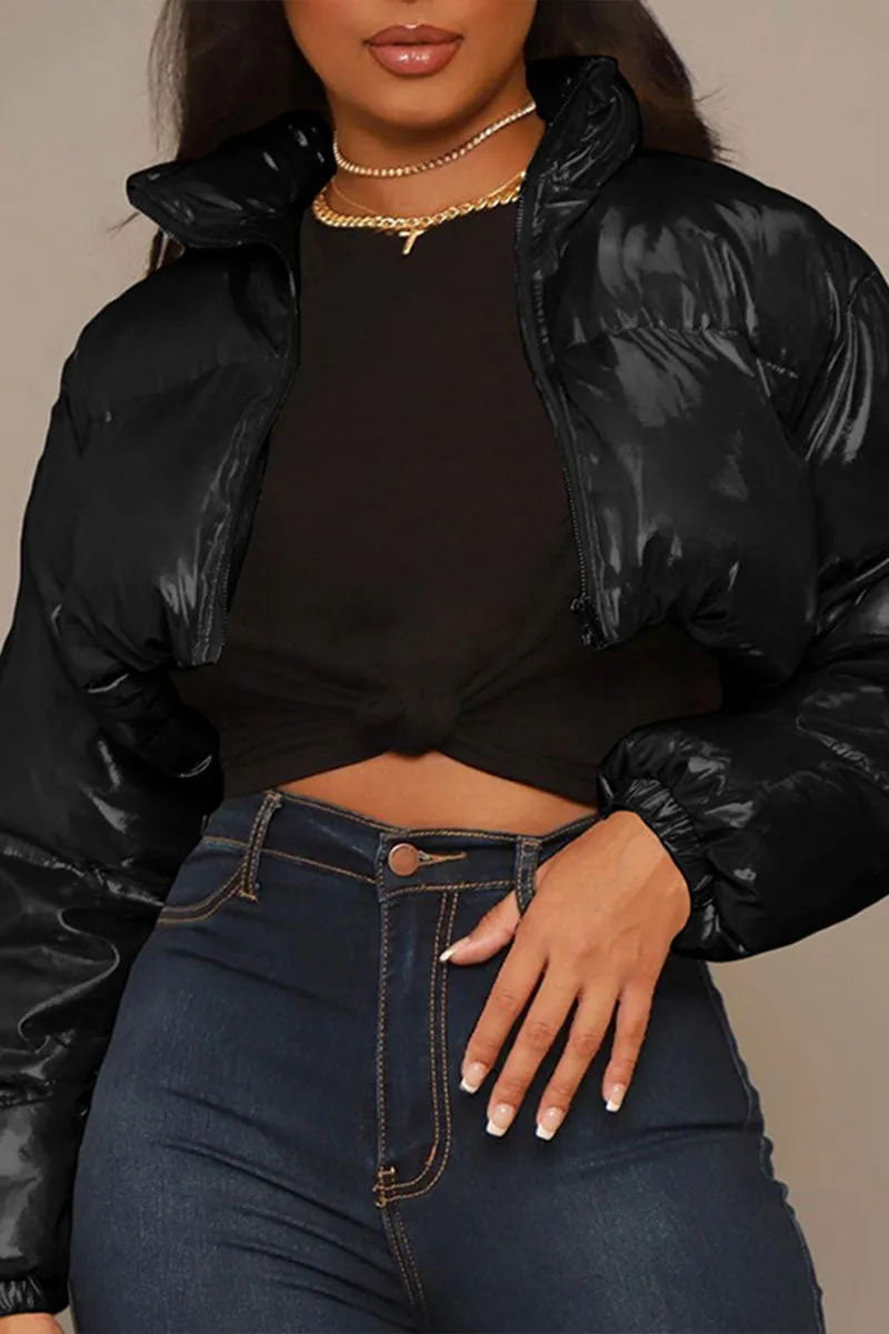 DG0312 Metallic Puffer Jacket