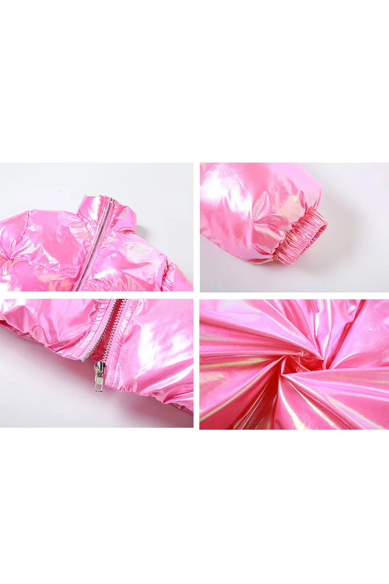 DG0312 Metallic Puffer Jacket