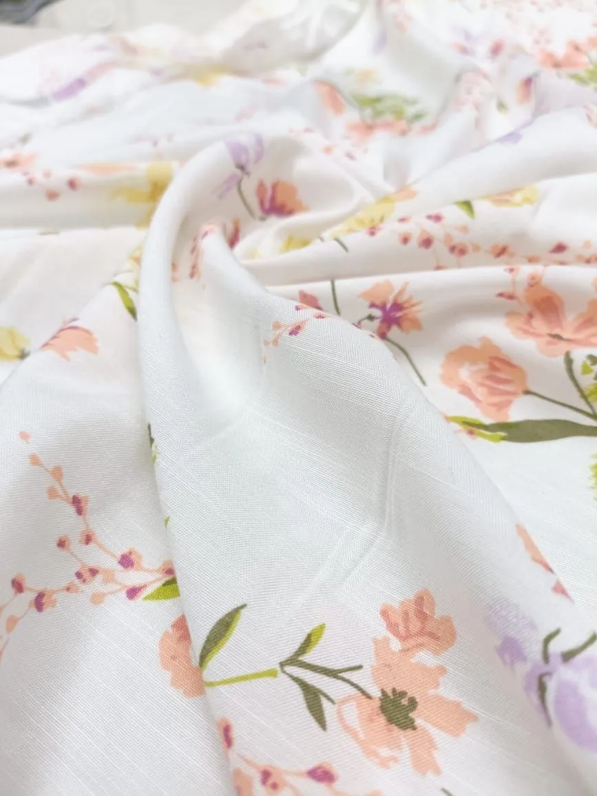 Digital Printed Linen Cotton Soft Jute Fabric