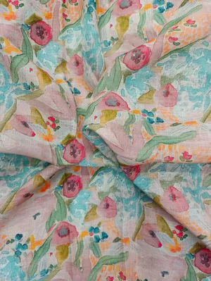 Digital Printed Linen Jute Soft Cotton Fabric