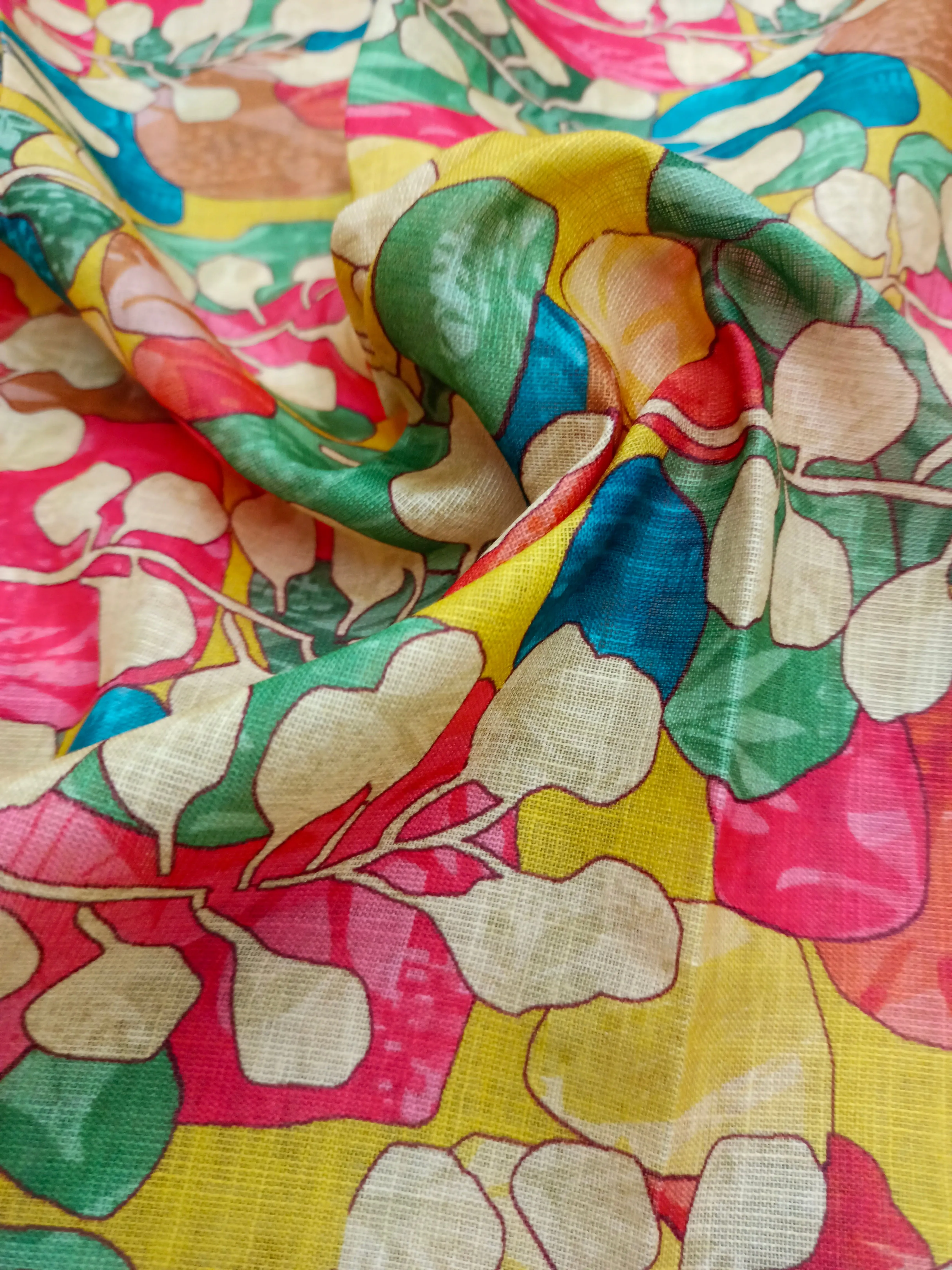 Digital Printed Linen Spun Cotton Soft Fabric