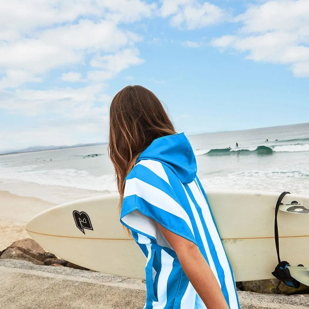 Dock & Bay Adult Poncho Hooded Towel | Cabana Collection | Bondi Blue M