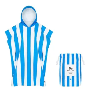 Dock & Bay Adult Poncho Hooded Towel | Cabana Collection | Bondi Blue S