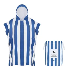 Dock & Bay Adult Poncho Hooded Towel | Cabana Collection | Whitsunday Blue S