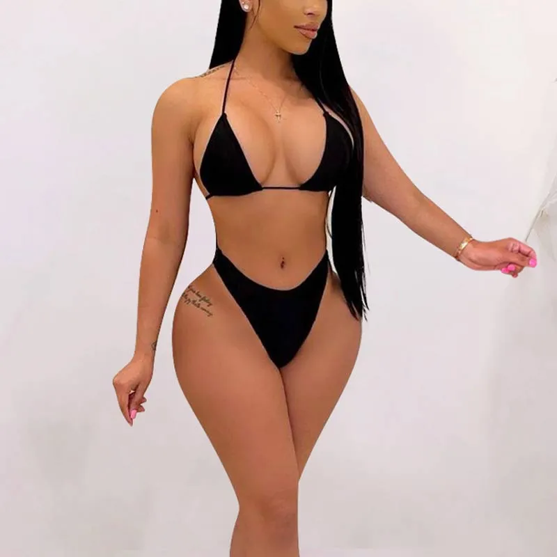 Dot Pattern Sheer Mesh See Through Three Piece Swimsuit Set
