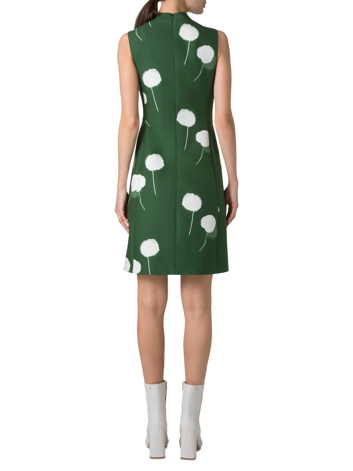 Double-Face Sheath Dress with Dandelion Print