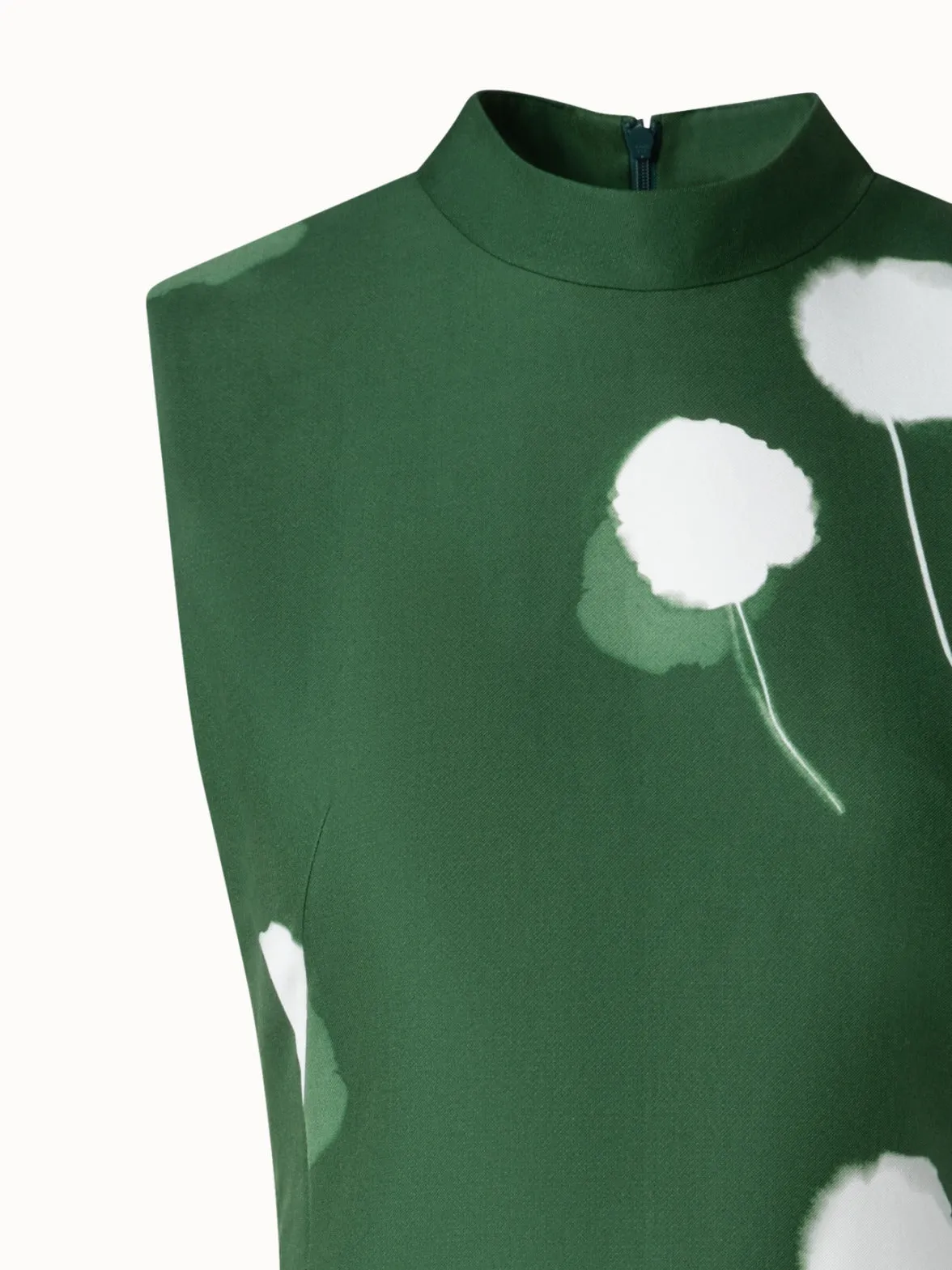 Double-Face Sheath Dress with Dandelion Print