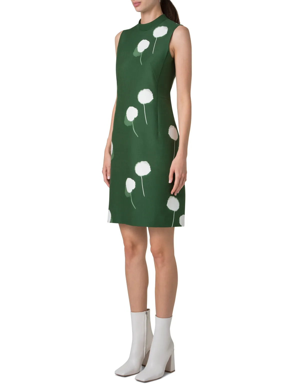 Double-Face Sheath Dress with Dandelion Print