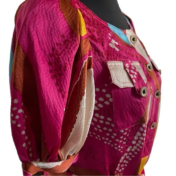 DVF Diane Von Furstenberg Margot Silk Belted Dress Size 0 Vibrant Multicolored