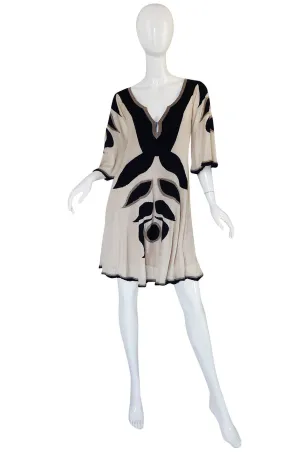 Early 2000s Alice Temperly Silk Knit Plunging Dress