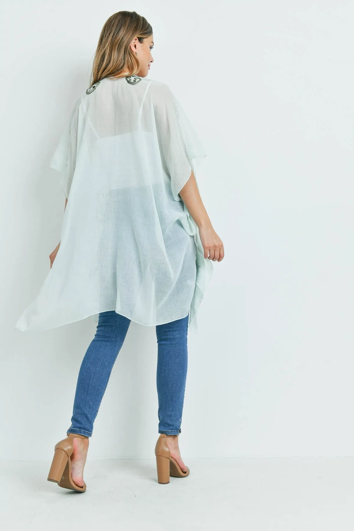 EASTERN EMBROIDERED KIMONO GREEN/1PC