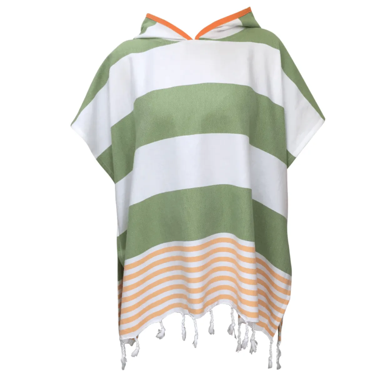 Ebb Tide Womens Shortie Poncho - Coral/Navy. or Olive/Orange