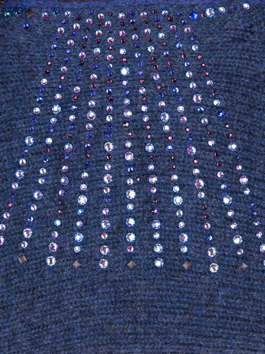 'Electric Indigo' Heavy Weight Epaulette Poncho- size L
