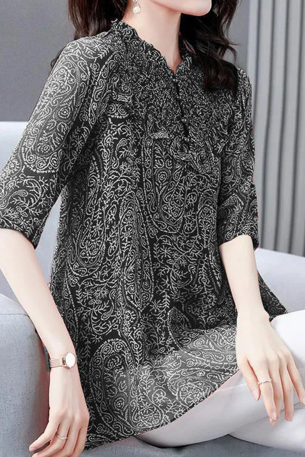 Elegant Chiffon Printed Blouse