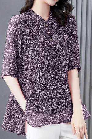 Elegant Chiffon Printed Blouse
