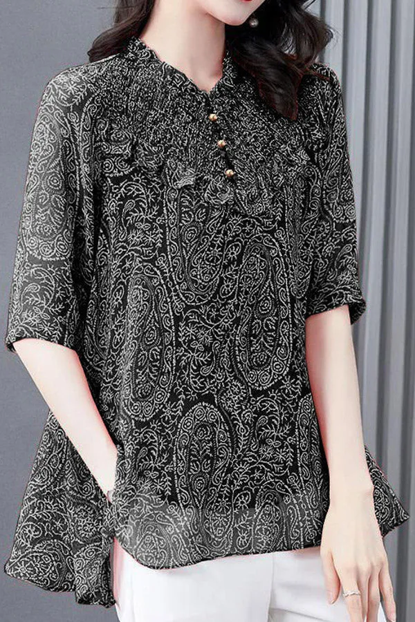 Elegant Chiffon Printed Blouse