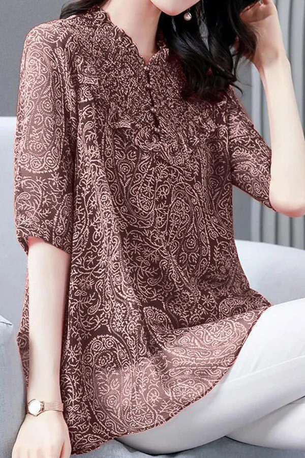 Elegant Chiffon Printed Blouse