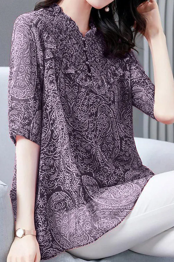 Elegant Chiffon Printed Blouse