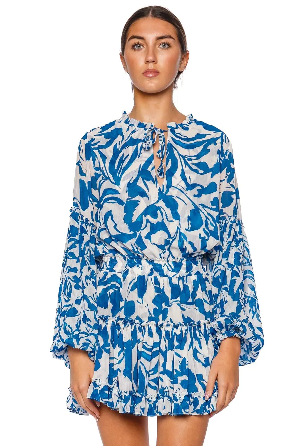 Elisabetta Floral Long Sleeve Mini Dress
