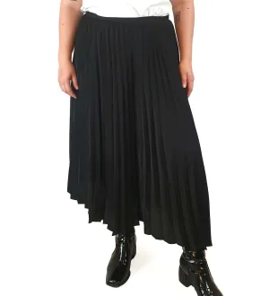 Elk black pleated mid-calf skirt with hidden side zip size 16