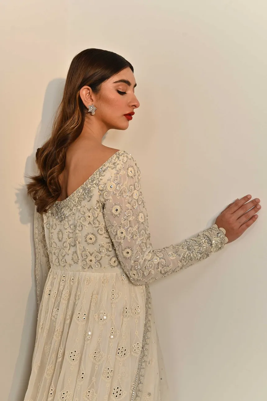 Embellished Pakistani Silk Dress for Party Wear #PN580