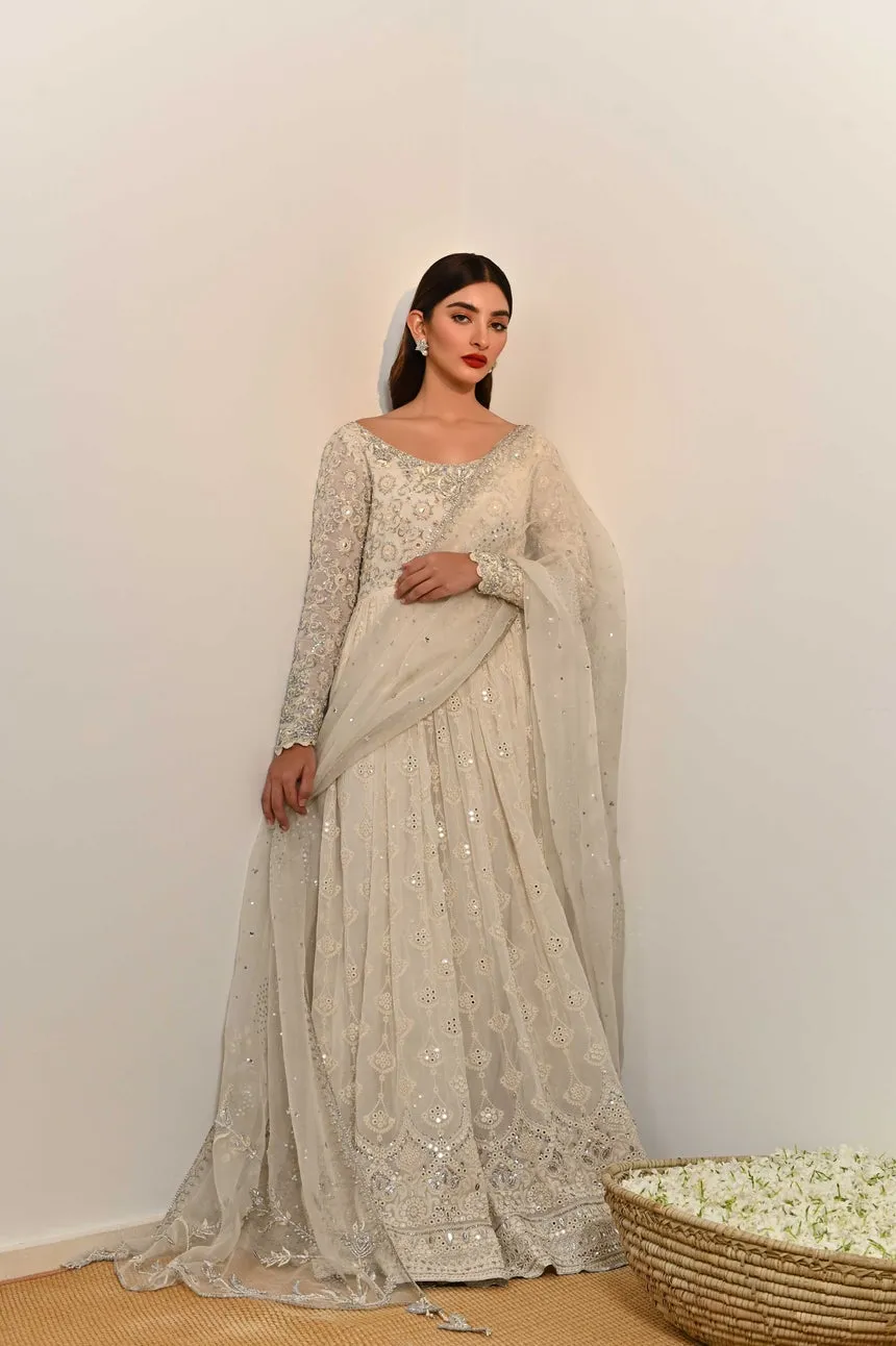 Embellished Pakistani Silk Dress for Party Wear #PN580