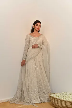 Embellished Pakistani Silk Dress for Party Wear #PN580