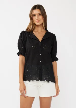 Embroidered Eyelet Cotton Summer Top