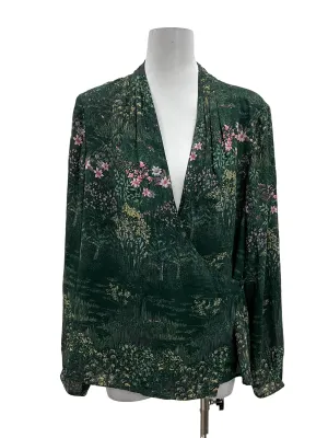 Emerald Printed Wrap Top