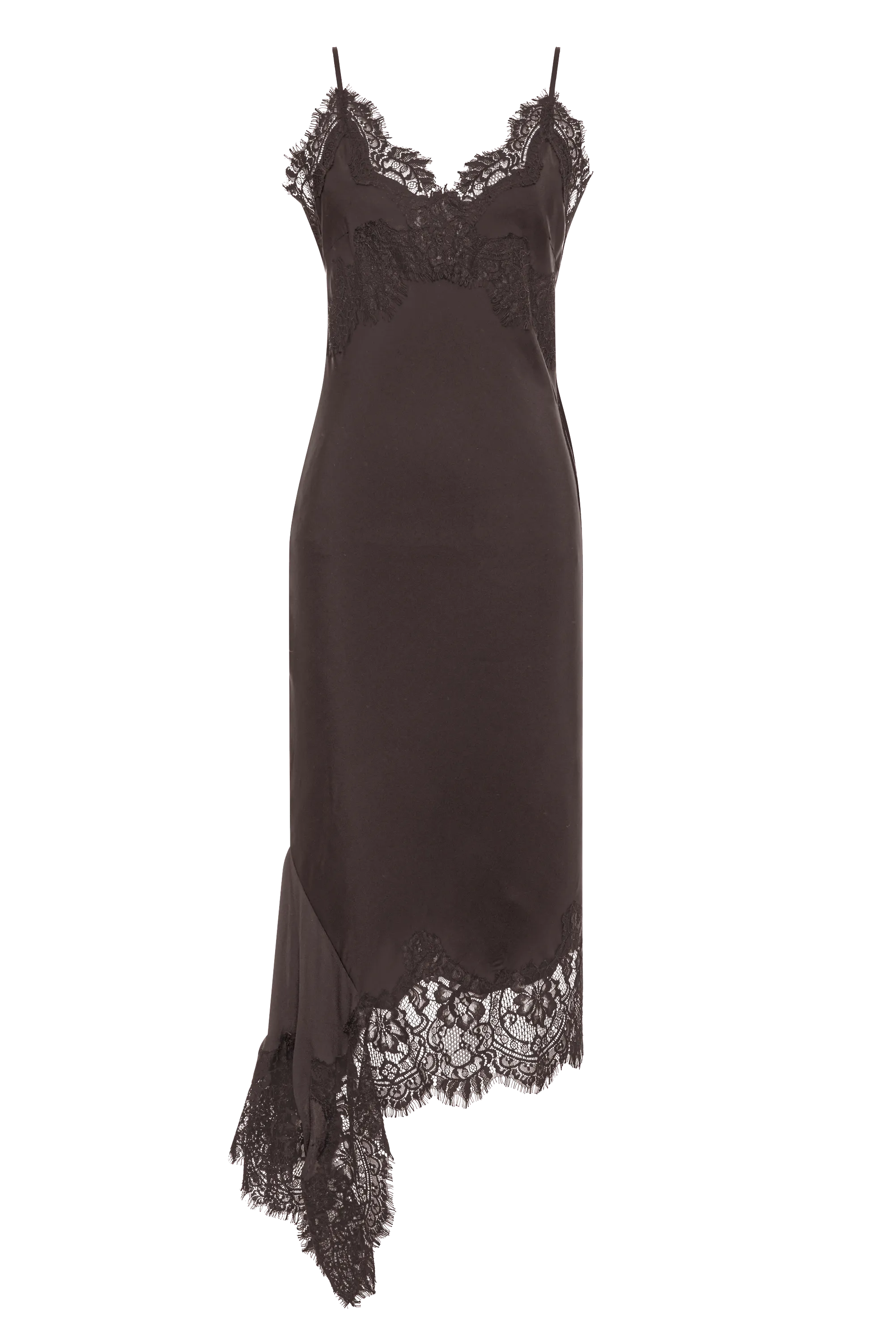 Emma Sheer Bottom Slip Dress Fudge