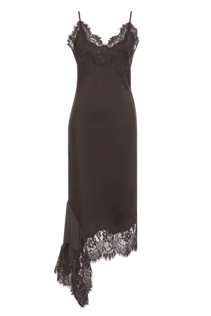 Emma Sheer Bottom Slip Dress Fudge