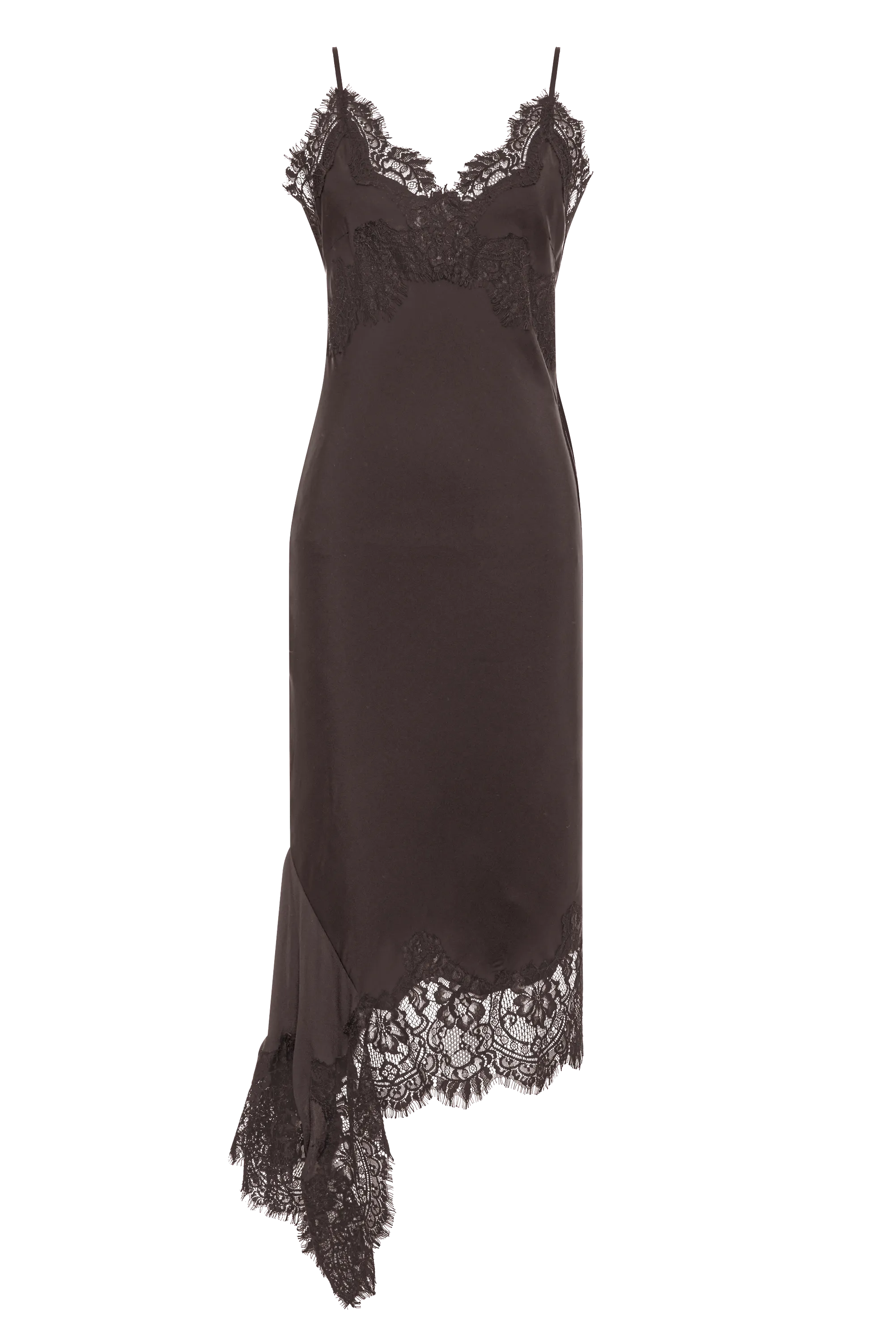 Emma Sheer Bottom Slip Dress Fudge