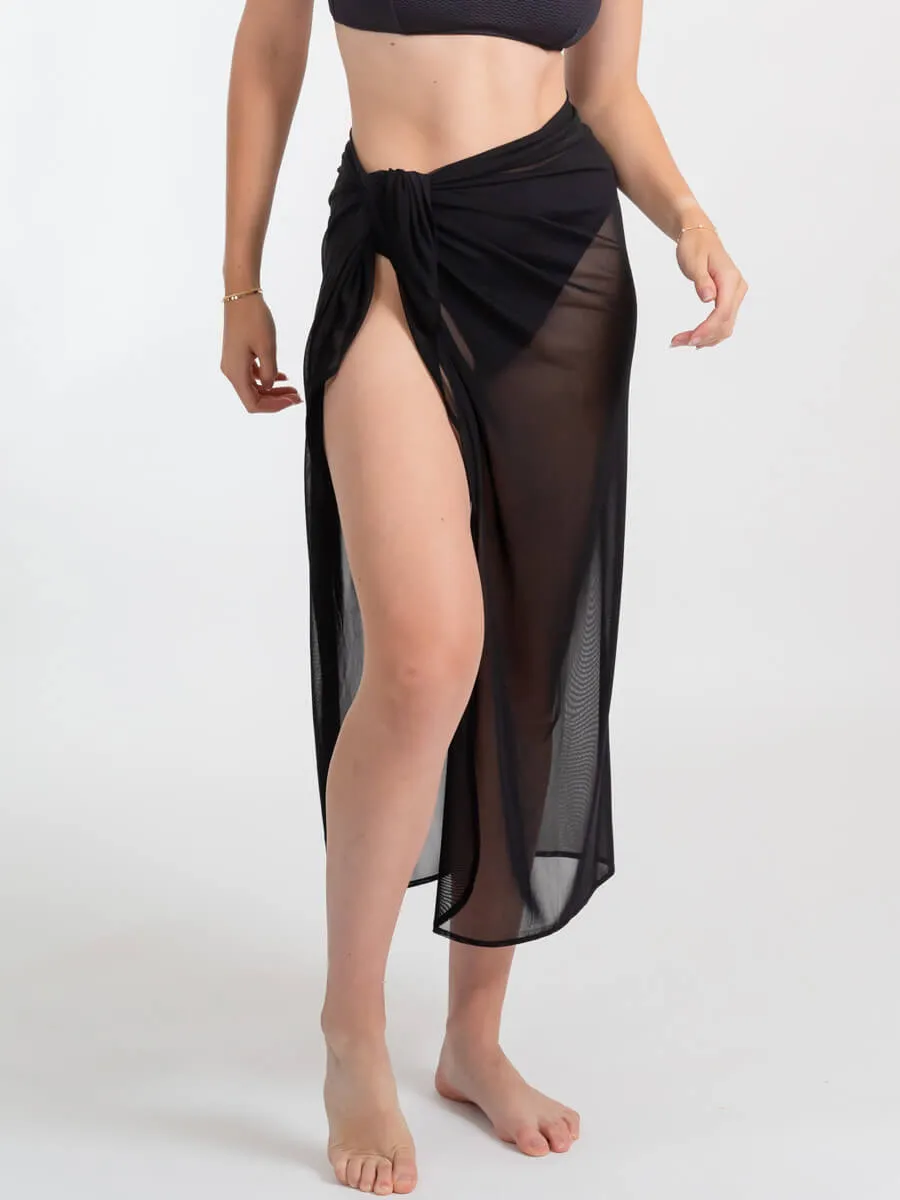 Escape Mesh Sarong in Black