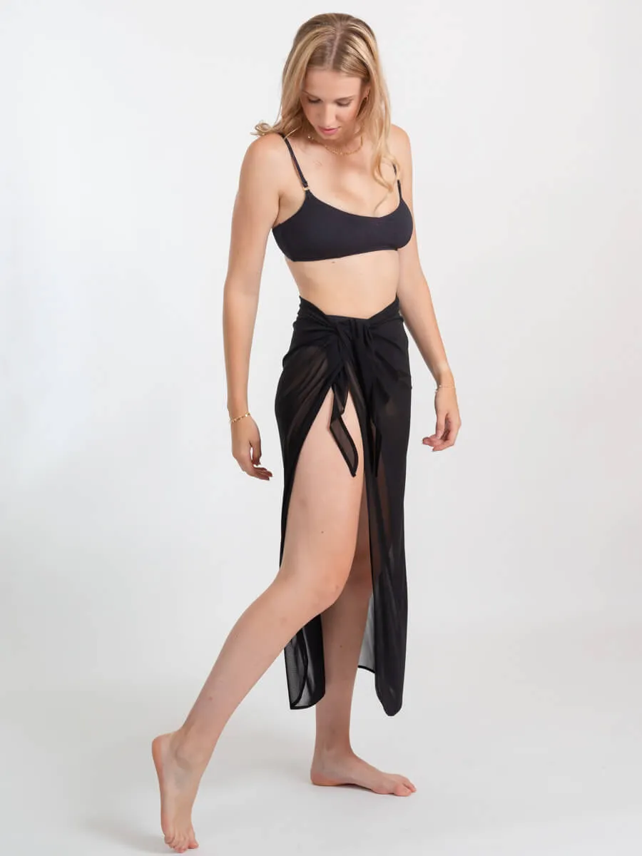 Escape Mesh Sarong in Black