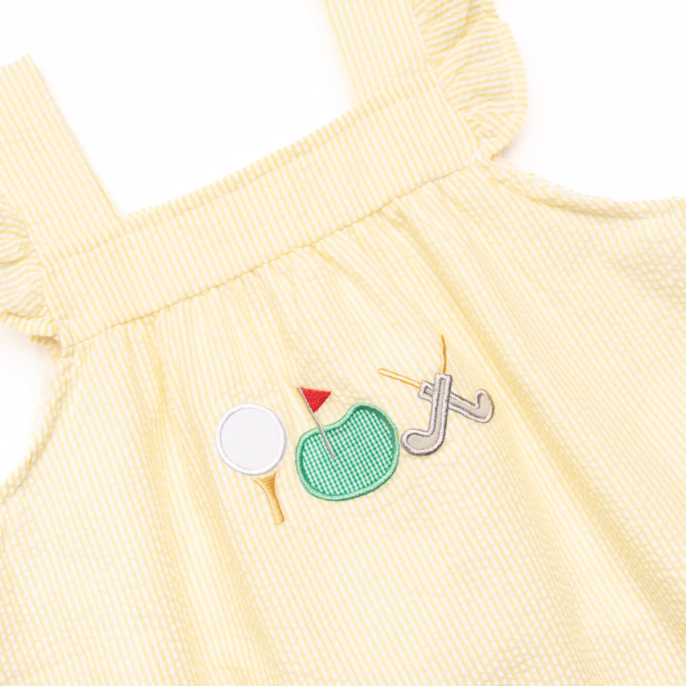 Fairway Fun Applique Dress, Yellow