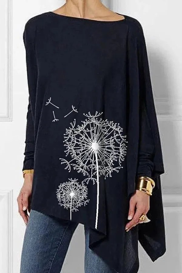 Fashion Printed Long-sleeved Printed T-shirt