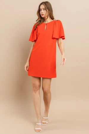 Faye Solid Tangerine Dress -Small Only!