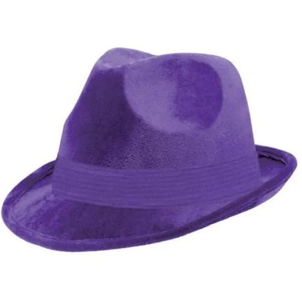 Fedeora Velour Hat Purple