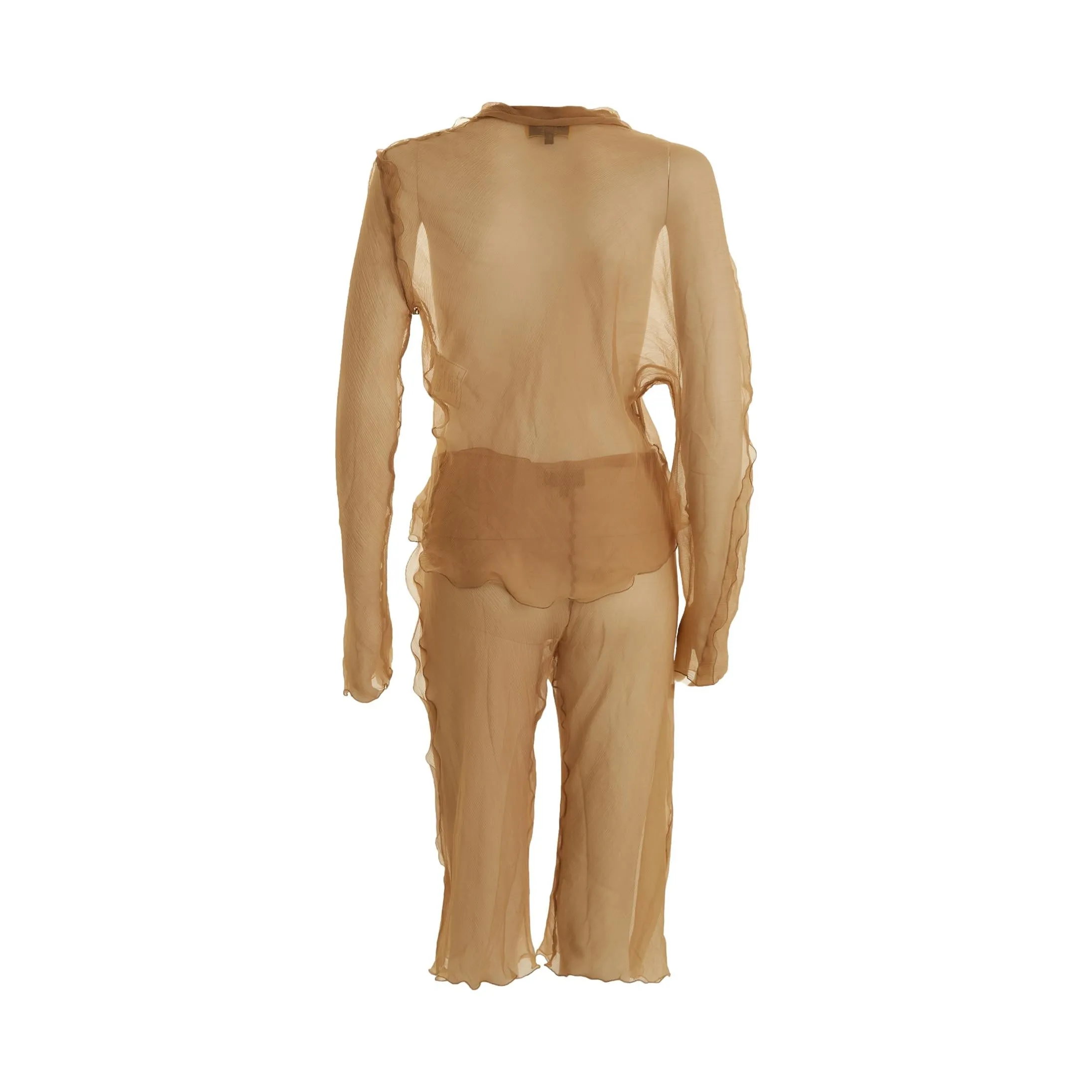 Fendi Tan Sheer Pant Set